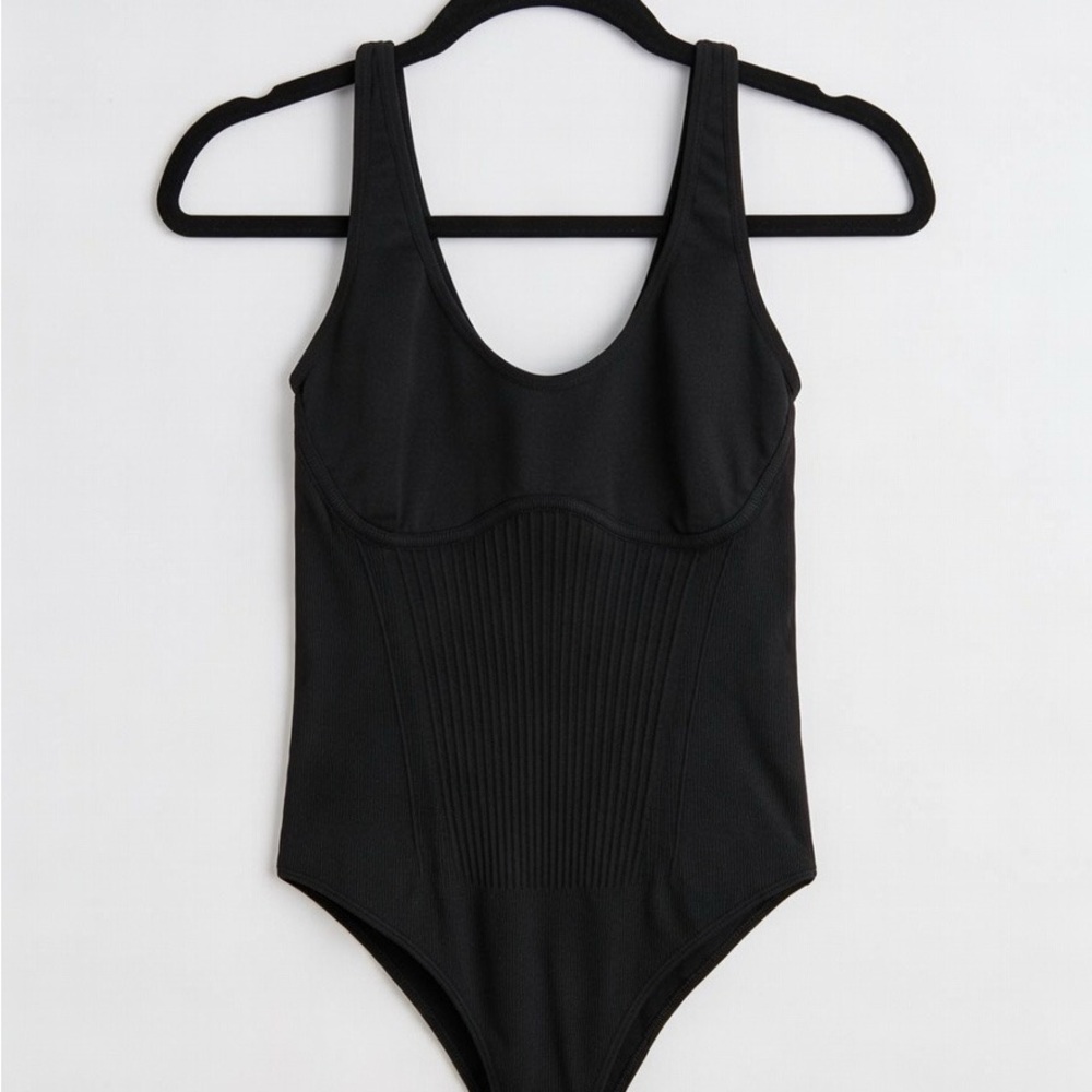 Black Ribbed Swimsuit